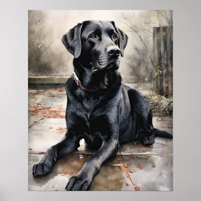 Poster de impresión de arte de perro de Labrador n (Frente)