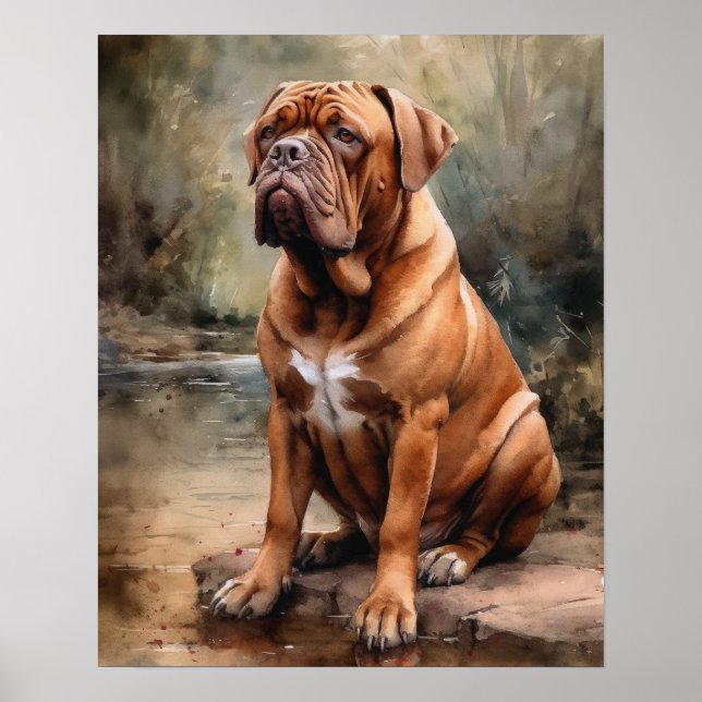 Poster de impresión de arte de perro de Mastiff fr (Frente)