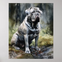 Poster de impresión de arte de perro de Mastiff ne