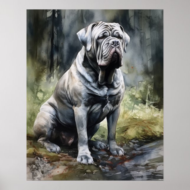 Poster de impresión de arte de perro de Mastiff ne (Frente)
