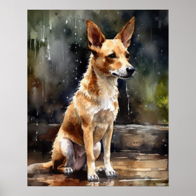 Poster de impresión de arte de perro de Podengo en (Frente)
