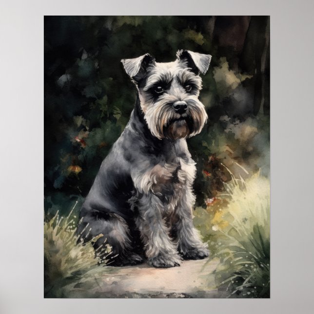 Poster de impresión de arte de perro de Schnauzer  (Frente)