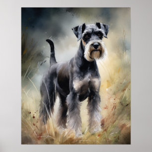 Poster de impresión de arte de perro de Schnauzer 