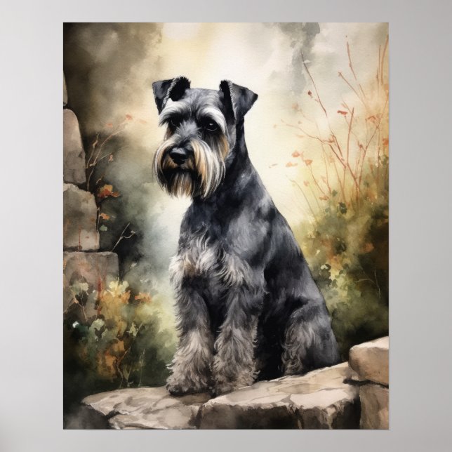 Poster de impresión de arte de perro de Schnauzer  (Frente)