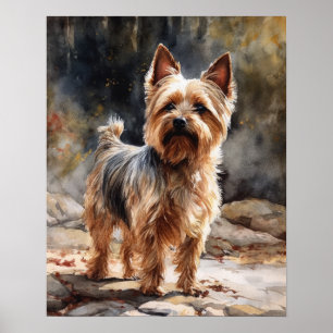 Poster de impresión de arte de perro de Silky Terr
