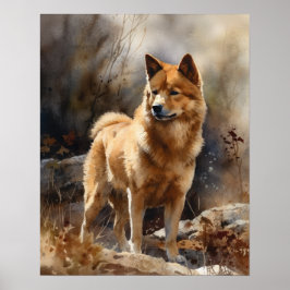 Poster de impresión de arte de perro de Spitz finl