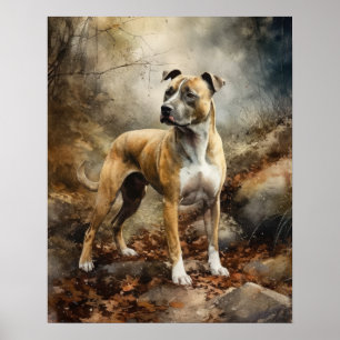 Poster de impresión de arte de perro de Staffordsh