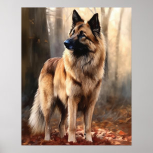 Poster de impresión de arte de perro de Tervuren e