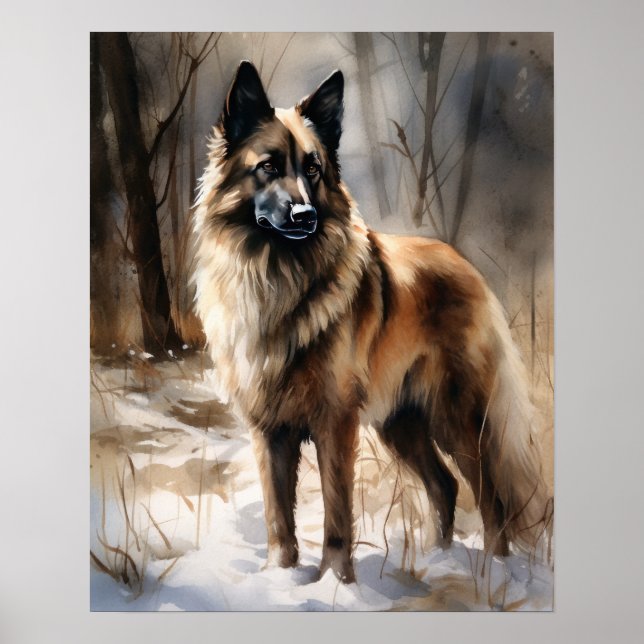Poster de impresión de arte de perro de Tervuren e (Frente)