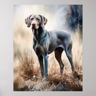 Poster de impresión de arte de perro de Weimaraner