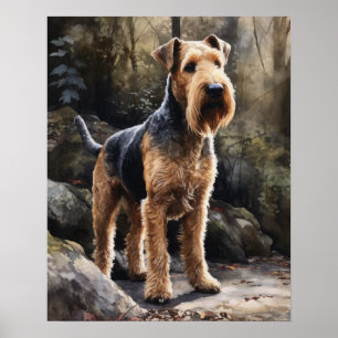 Poster de impresión de arte de perro de Welsh Terr