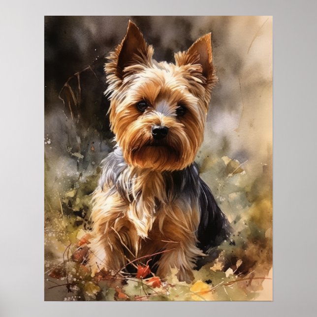 Poster de impresión de arte de perro de Yorkshire  (Frente)