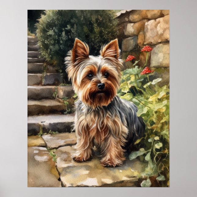 Poster de impresión de arte de perro de Yorkshire  (Frente)