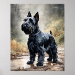 Poster de impresión de arte de perro del Terrier d