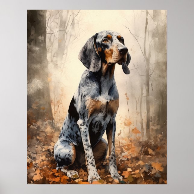 Poster de impresión de arte de perro en Coonhound (Frente)