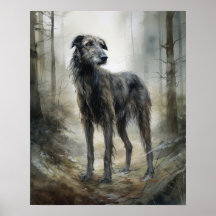 Poster de impresión de arte de perro en Deerhound