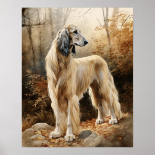 Poster de impresión de arte de perro en Hound Afga
