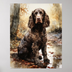 Poster de impresión de arte de perro español de Am