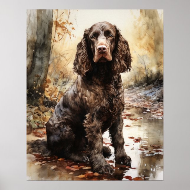 Poster de impresión de arte de perro español de Am (Frente)