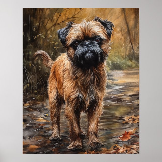 Póster de Impresión de Arte de Perro Griffon de Br (Frente)