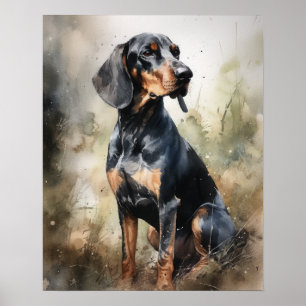 Poster De Impresión De Arte De Perro Negro Y Tan C