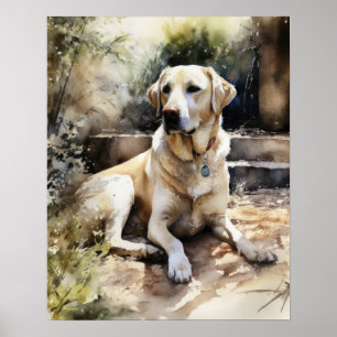 Poster de impresión de arte de perro recuperador d