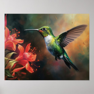 Póster de Impresión de Arte de Pintura de Colibrí