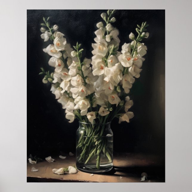 Poster de impresión de arte de Snapdragon blanco (Frente)