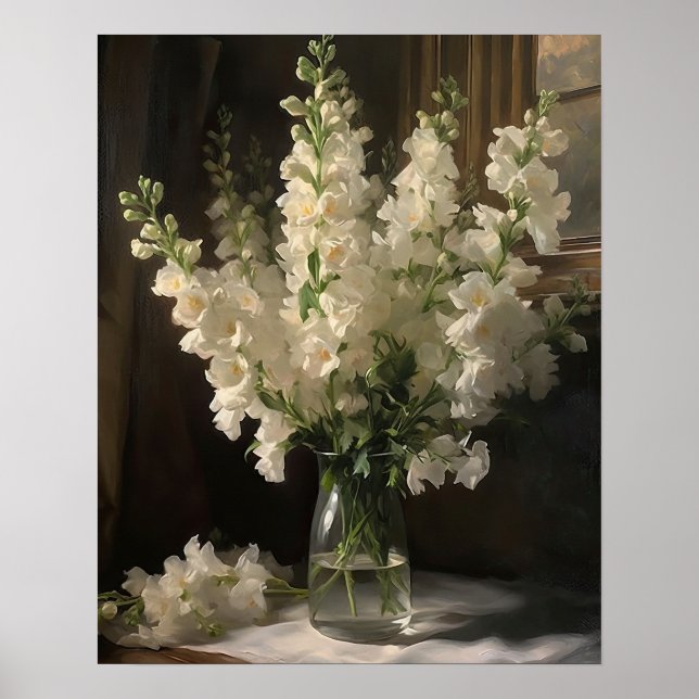 Poster de impresión de arte de Snapdragon blanco (Frente)