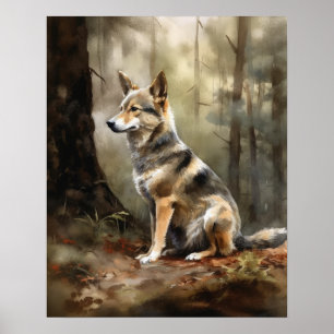 Poster de impresión de arte de vallhund en Suecia