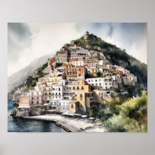 Póster de Impresión de Arte en Acuarela de Positan