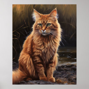 Poster de impresión de arte gato somalí