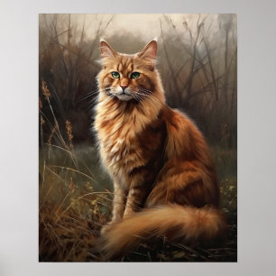 Poster de impresión de arte gato somalí