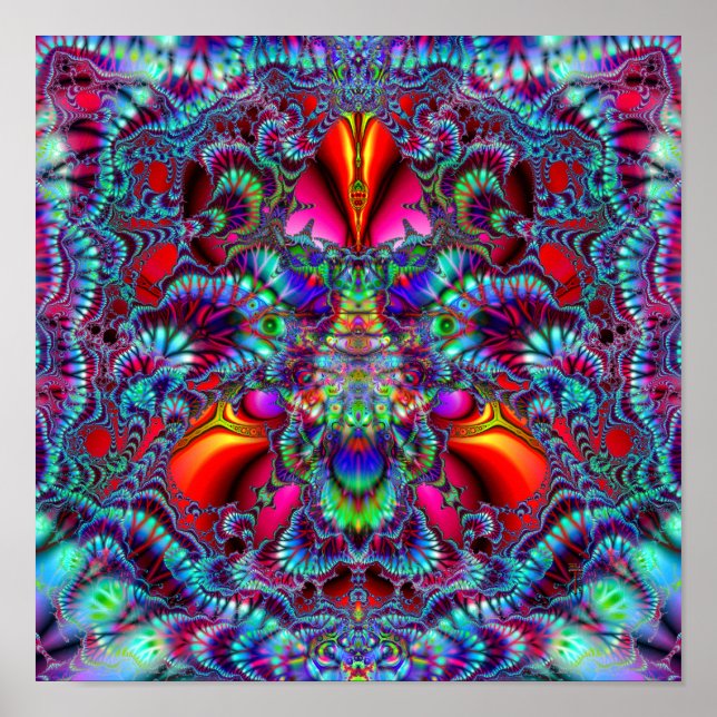 Poster de impresión de arte King Flame (12" x 12") (Frente)