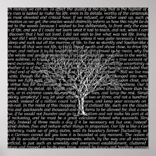 Poster de impresión de arte literario negro Walden