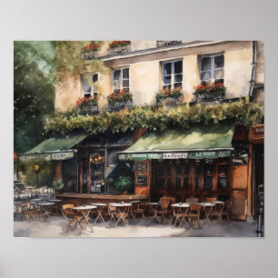 Poster de impresión de arte paisajístico de Café F