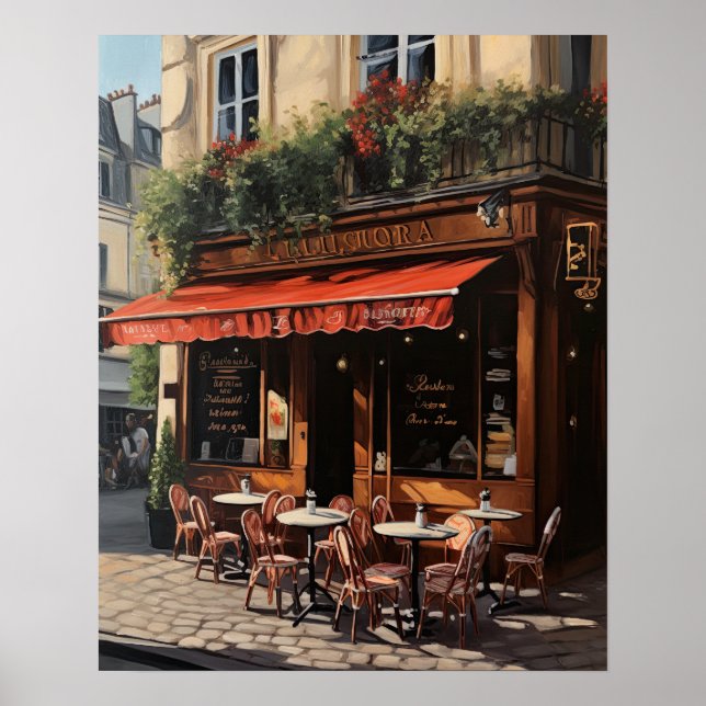 Poster de impresión de arte paisajístico de Café F (Frente)