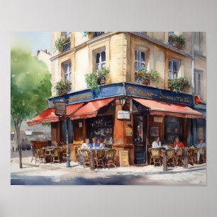 Poster de impresión de arte paisajístico de Café F