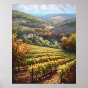 Poster de impresión de arte paisajístico de viñedo