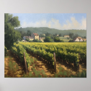 Poster de impresión de arte paisajístico de viñedo