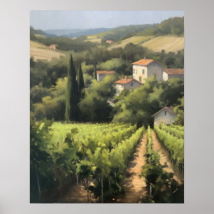Poster de impresión de arte paisajístico de viñedo