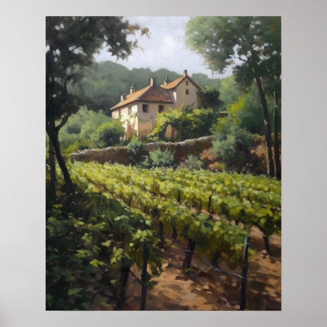 Poster de impresión de arte paisajístico de viñedo (Frente)