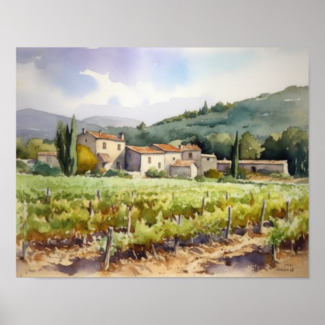 Poster de impresión de arte paisajístico de viñedo (Frente)