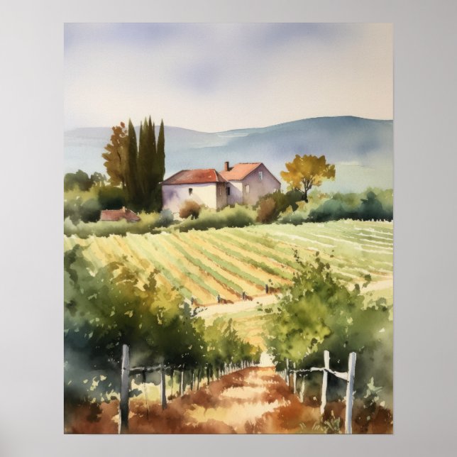Poster de impresión de arte paisajístico de viñedo (Frente)