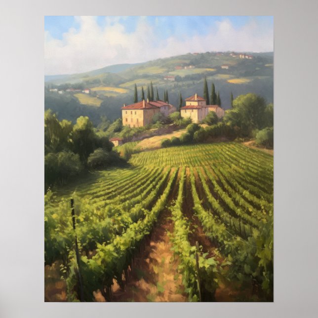 Poster de impresión de arte paisajístico de viñedo (Frente)
