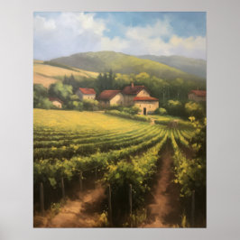 Poster de impresión de arte paisajístico de viñedo