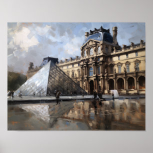 Poster de impresión de arte paisajístico del Louvr
