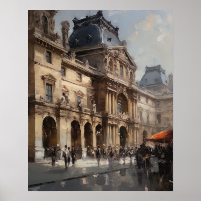 Poster de impresión de arte paisajístico del Louvr (Frente)