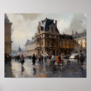 Poster de impresión de arte paisajístico del Louvr