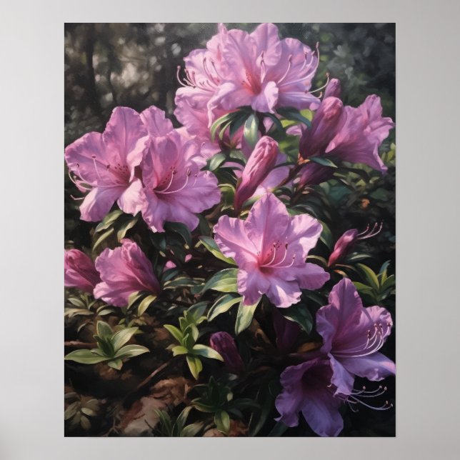 Poster de impresión de arte Purple Azalea Flowers (Frente)